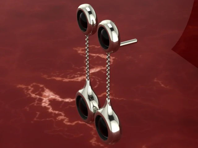 cluster earrings02 3D Print Model .c4d .max .obj .3ds .fbx .stl .blend