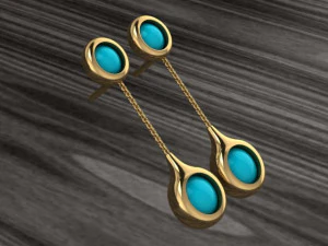 cluster earrings02 3D Print Model