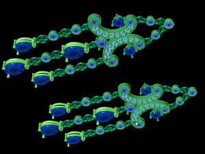 クラスターイヤリング 3Dプリントモデル