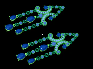 クラスターイヤリング 3Dプリントモデル