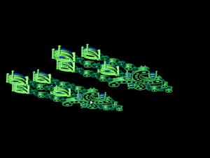 クラスターイヤリング 3Dプリントモデル