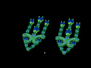 クラスターイヤリング 3Dプリントモデル