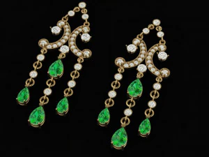 クラスターイヤリング 3Dプリントモデル