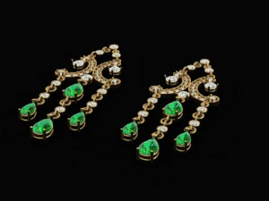 クラスターイヤリング 3Dプリントモデル