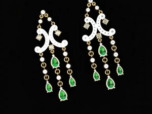 クラスターイヤリング 3Dプリントモデル