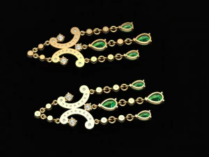 クラスターイヤリング 3Dプリントモデル