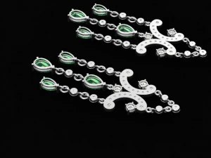 クラスターイヤリング 3Dプリントモデル