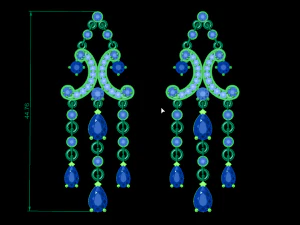 クラスターイヤリング 3Dプリントモデル
