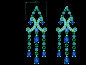 クラスターイヤリング 3Dプリントモデル