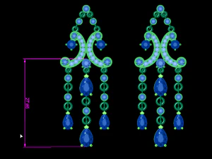 クラスターイヤリング 3Dプリントモデル