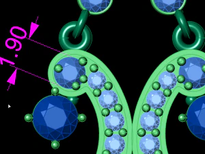 クラスターイヤリング 3Dプリントモデル