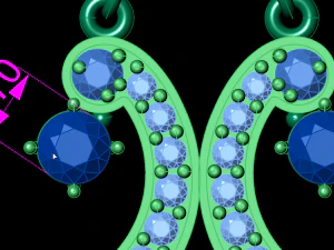 クラスターイヤリング 3Dプリントモデル