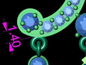 クラスターイヤリング 3Dプリントモデル