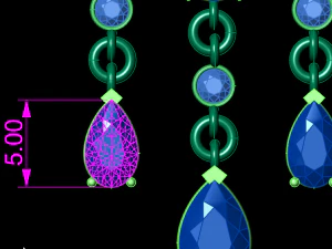 クラスターイヤリング 3Dプリントモデル