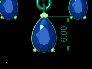 クラスターイヤリング 3Dプリントモデル