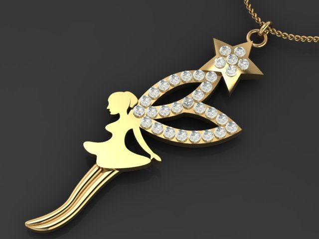 angel medal 3D Print Model .c4d .max .obj .3ds .fbx .stl .blend 