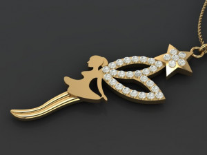 angel medal 3D Print Model