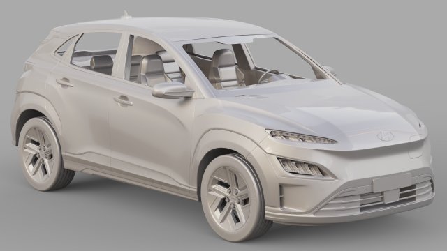 Hyundai kona ev 2022 3D Model in Compact Cars 3DExport