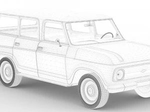 Chevrolet veraneio 1977 3D Model