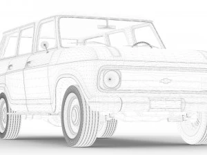 Chevrolet veraneio 1977 3D Model