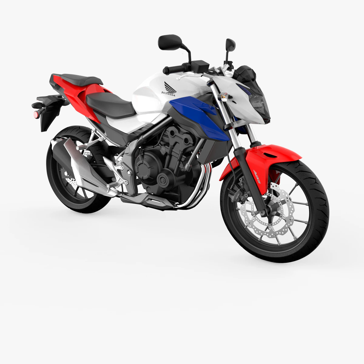Honda CB 500F 2017 3D Model .c4d .max .obj .3ds .fbx .stl .blend 