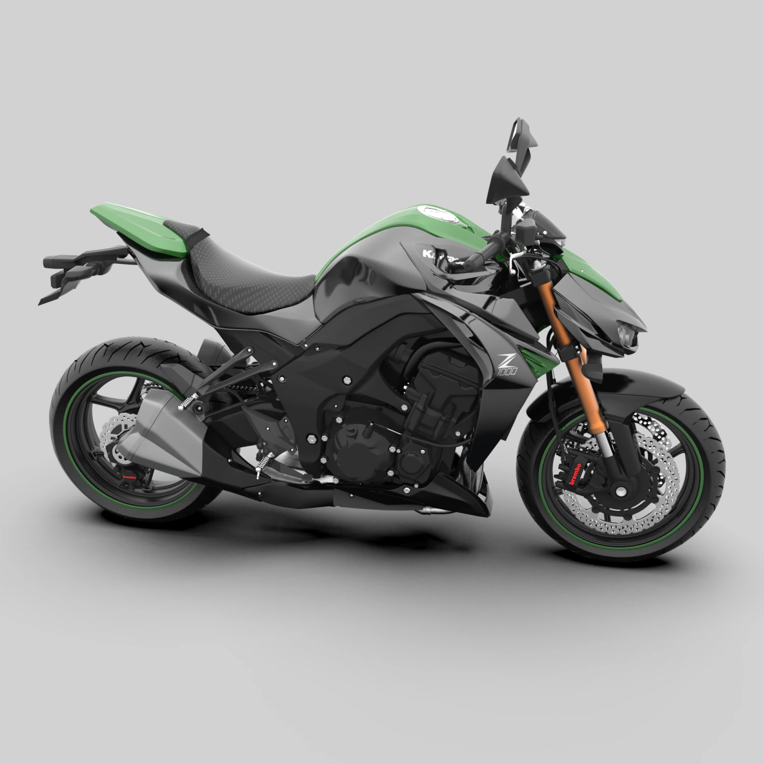 Kawasaki z1000 2015 3D Model .c4d .max .obj .3ds .fbx .stl .blend