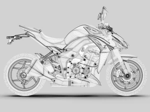 Kawasaki z1000 2015 3D Model