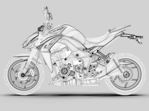 Kawasaki z1000 2015 3D Model