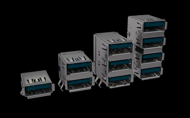 High Detail USB 3 0 JACK PACK Modello 3D .c4d .max .obj .3ds .fbx .stl .blend 