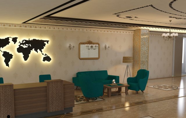 lobby chair table restaurant 3D Model .c4d .max .obj .3ds .fbx .stl .blend 