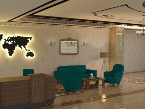 lobby chair table restaurant 3D 모델