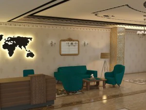 lobby chair table restaurant 3D Model