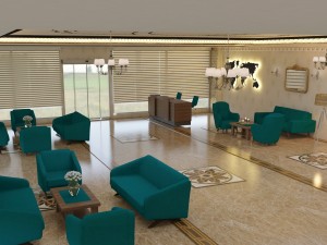 lobby chair table restaurant 3D Model