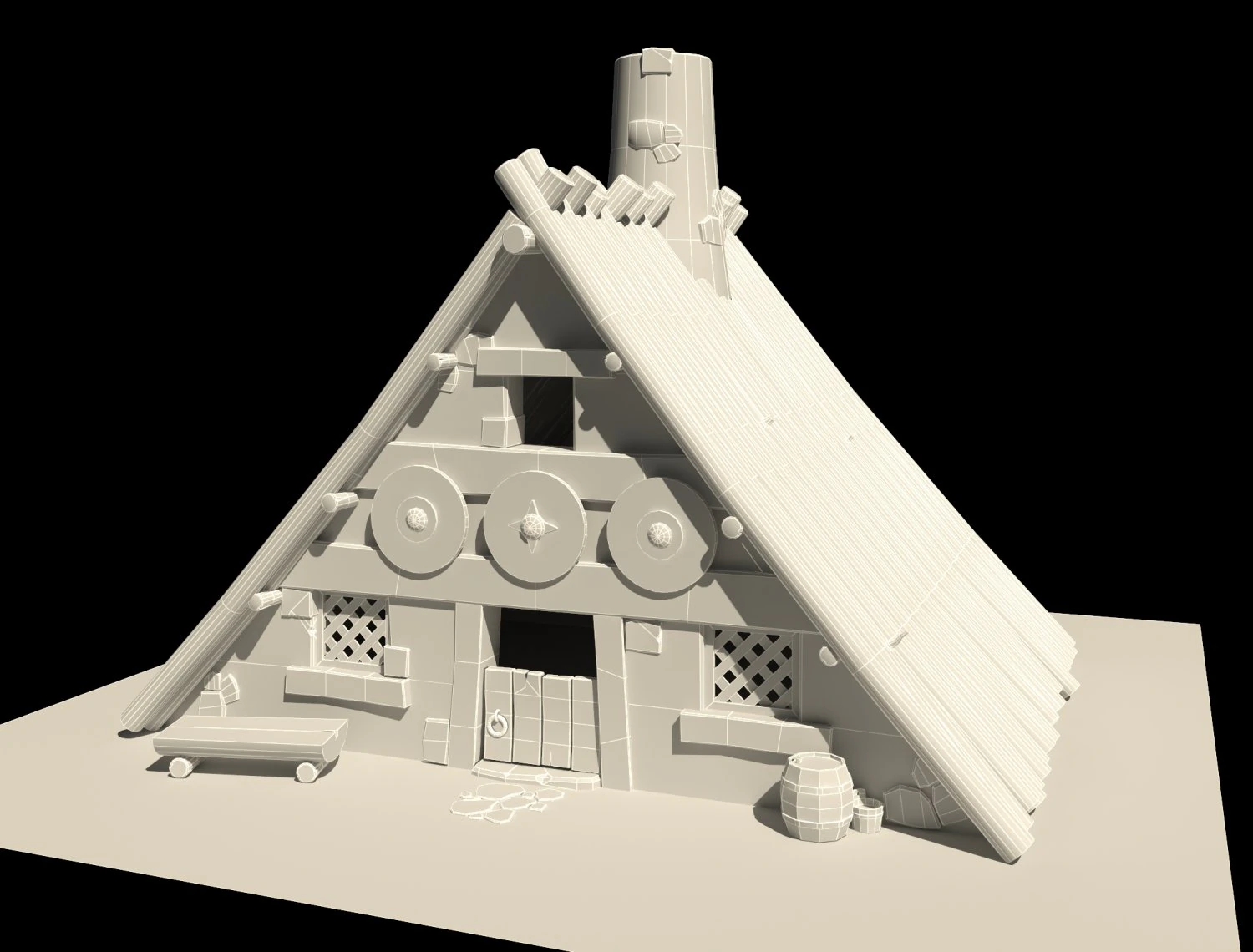 house from asterix and obelix 3D Model .c4d .max .obj .3ds .fbx .stl .blend