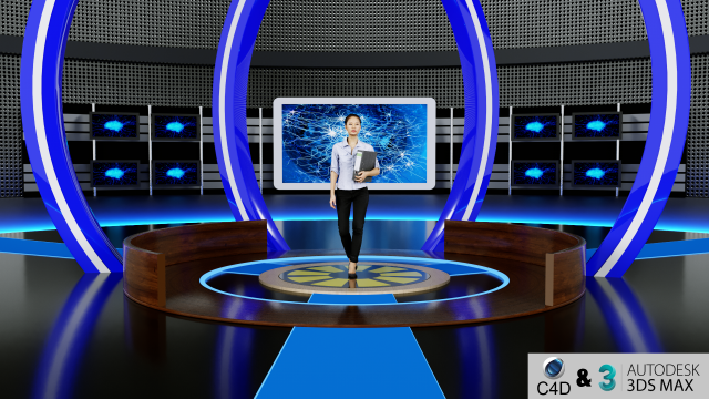 Virtual Set Modelo 3D .c4d .max .obj .3ds .fbx .stl .blend 