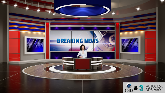 Virtual set Modelo 3D .c4d .max .obj .3ds .fbx .stl .blend 