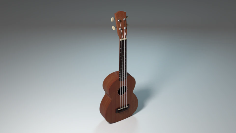 hawaiian guitar 3D Model .c4d .max .obj .3ds .fbx .stl .blend 