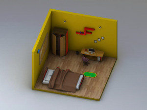isometric room model 3D 模型