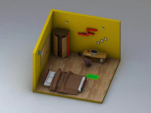 isometric room model 3D Model