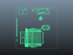 isometric room model 3D 模型