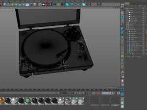 technics turntable vinyl record player 3D Model