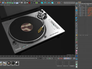 technics turntable vinyl record player 3D Model