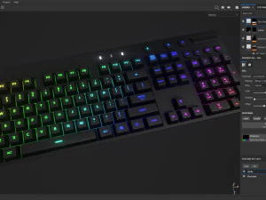 teclado de computador rgb sem fio logitech Modelo 3D