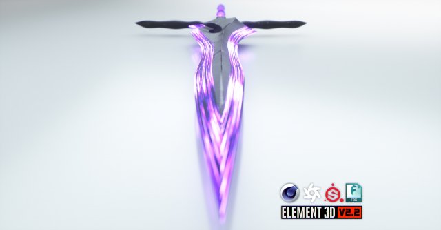 magical crystal sword with glowing blade free Modelo 3D .c4d .max .obj .3ds .fbx .stl .blend 