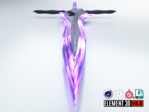 magical crystal sword with glowing blade free 3D Model