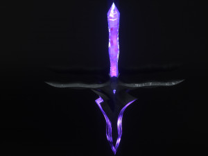 magical crystal sword with glowing blade free Modelo 3D