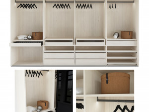 raumplus black wardrobe Modelo 3D