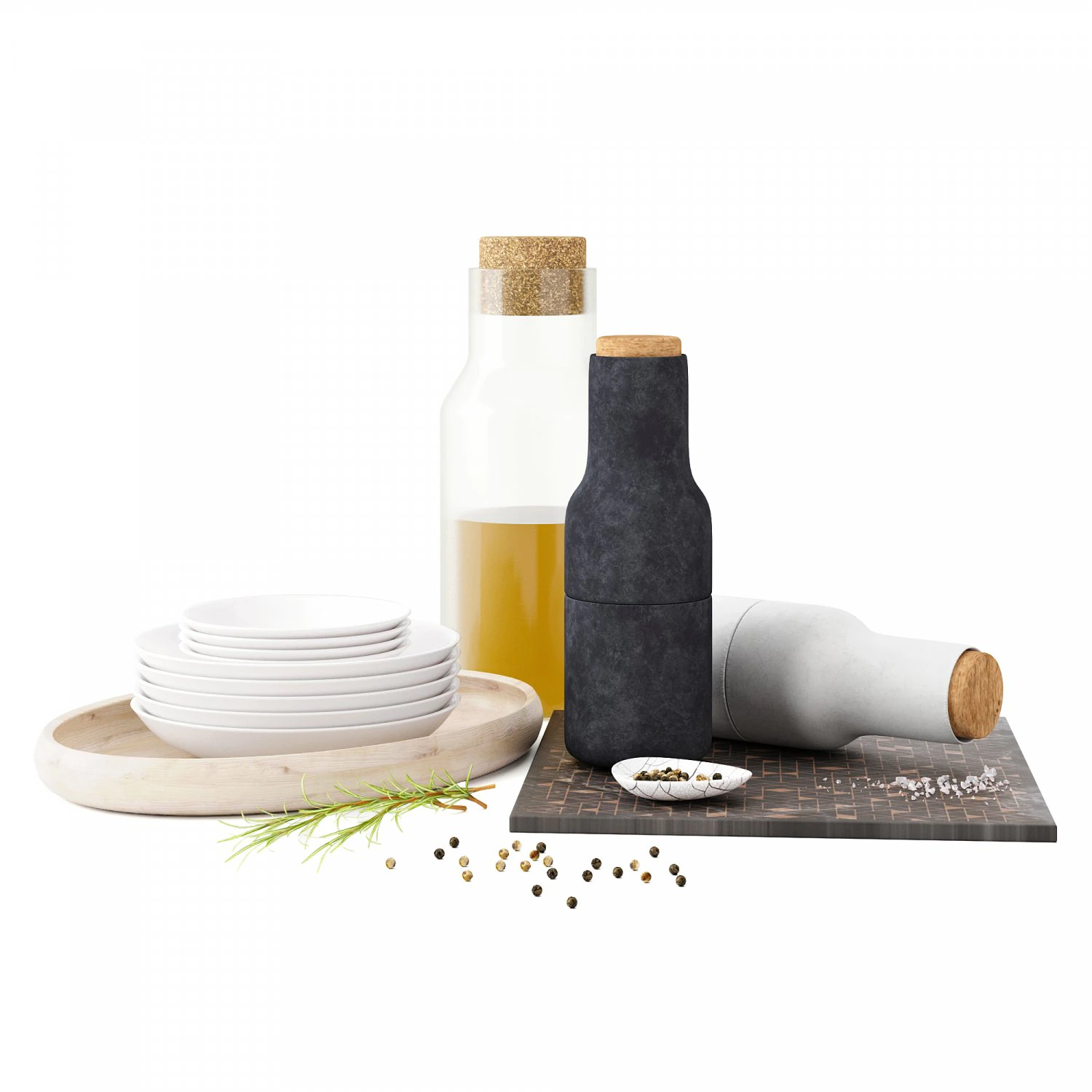 bottle grinders 3D Model .c4d .max .obj .3ds .fbx .stl .blend 