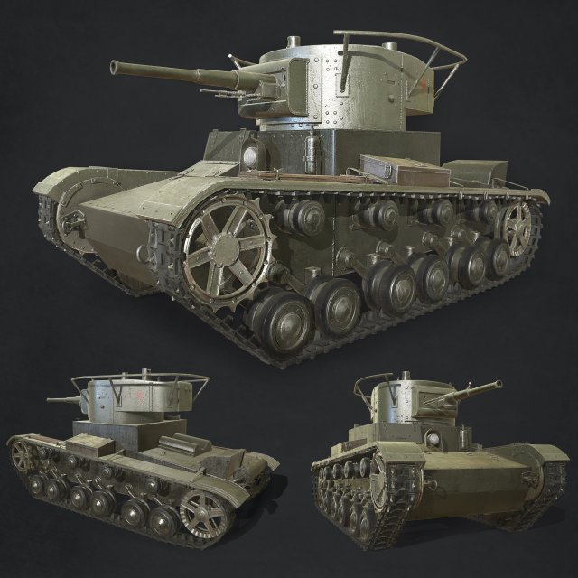 russian tank Modelo 3D .c4d .max .obj .3ds .fbx .stl .blend 