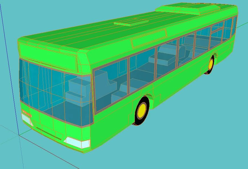 bus volvo 3D Model .c4d .max .obj .3ds .fbx .stl .blend